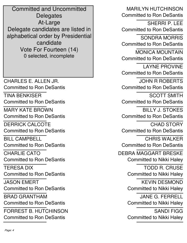 March 5, 2024 Sample Ballot, Cannon County, TN  Page 4