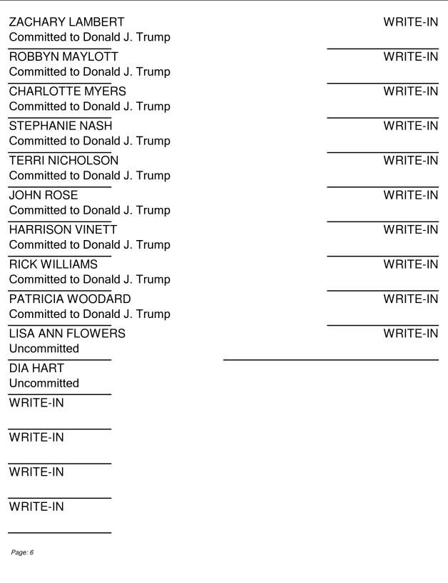 March 5, 2024 Sample Ballot, Cannon County, TN  Page 6